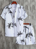 Ensemble chemise et short pour homme à imprimé palmier tropical