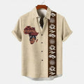 Chemise à manches courtes pour homme, imprimé lin style africain